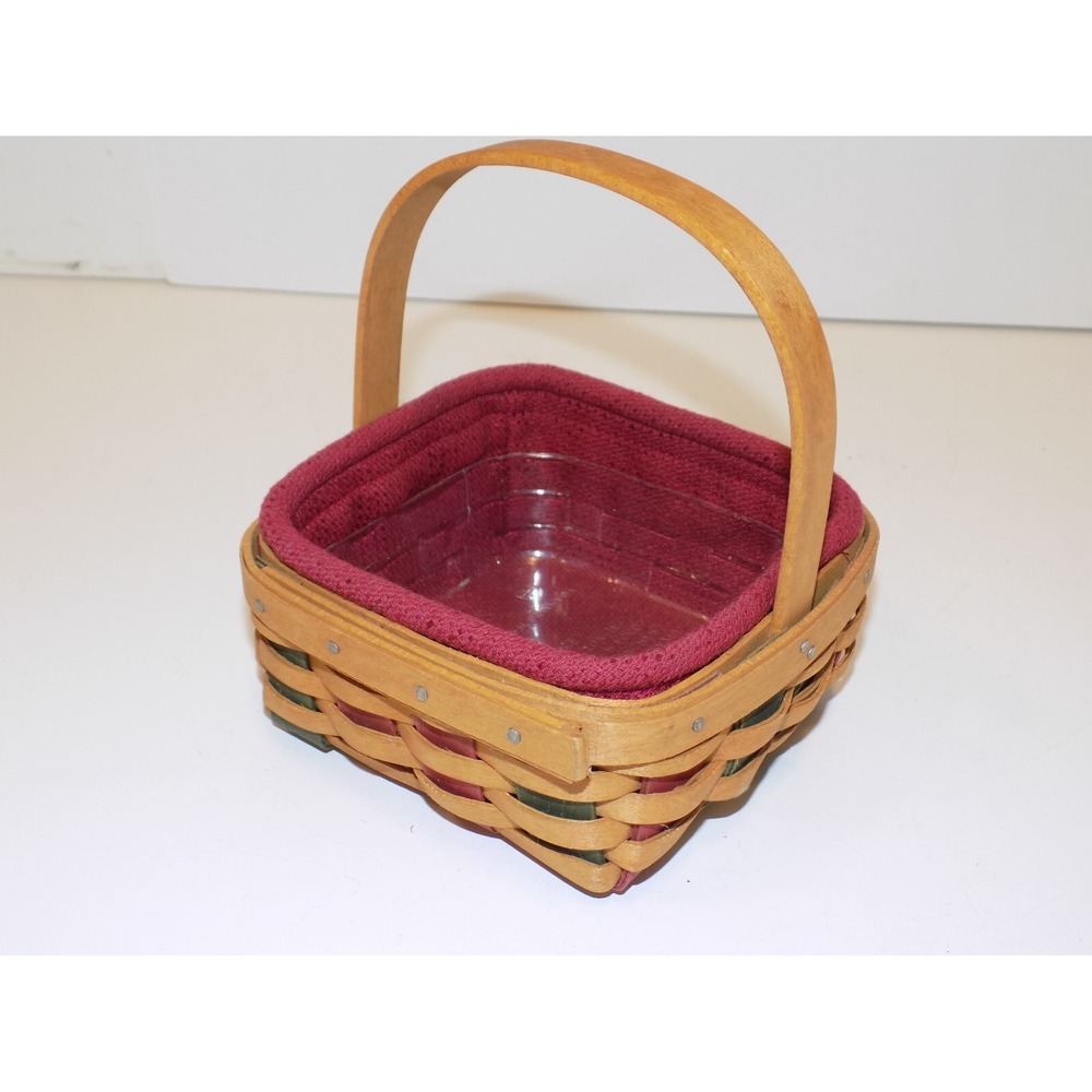 Small Holiday Helper Basket w/ Paprika Liner & Protector 2003 Longaberger - Picture 2 of 16